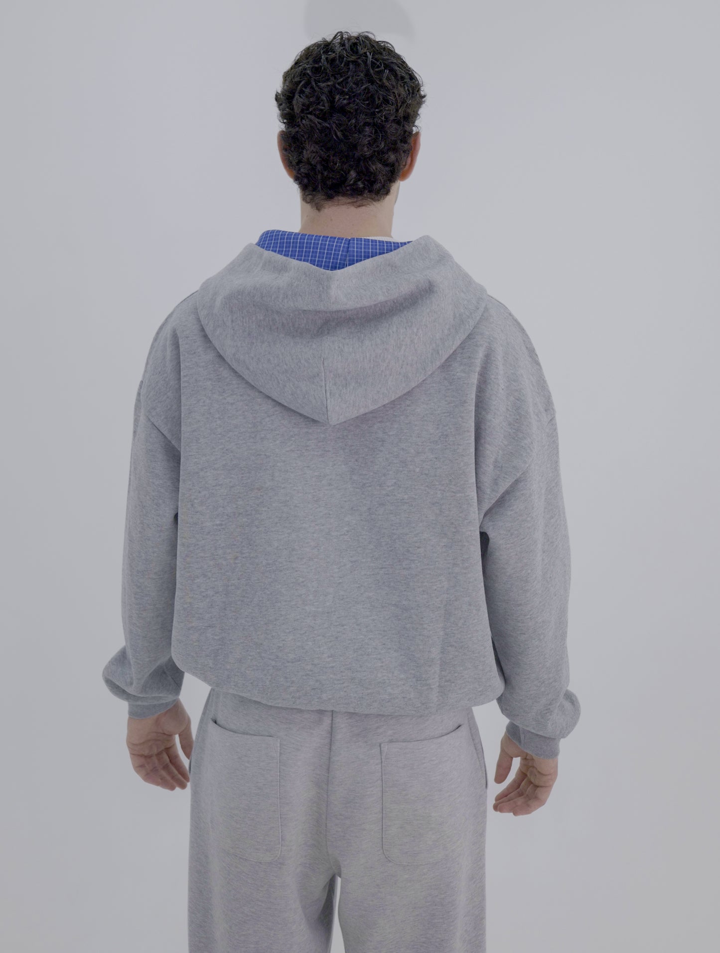 Plaid Hoodie - Grey