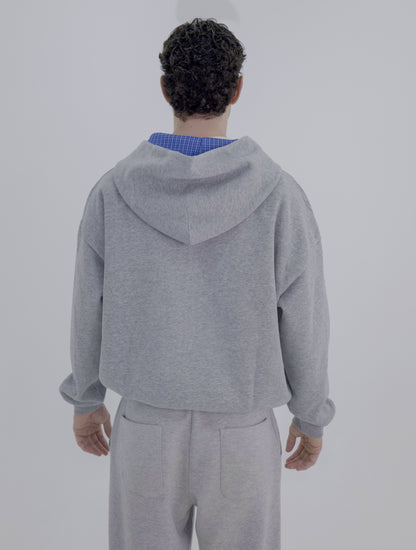 Plaid Hoodie - Grey