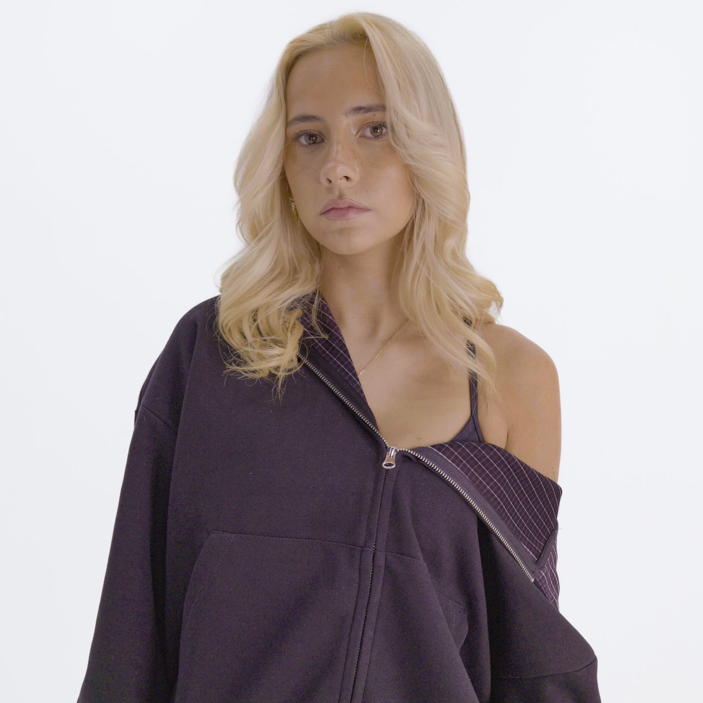 Plaid Hoodie - Black