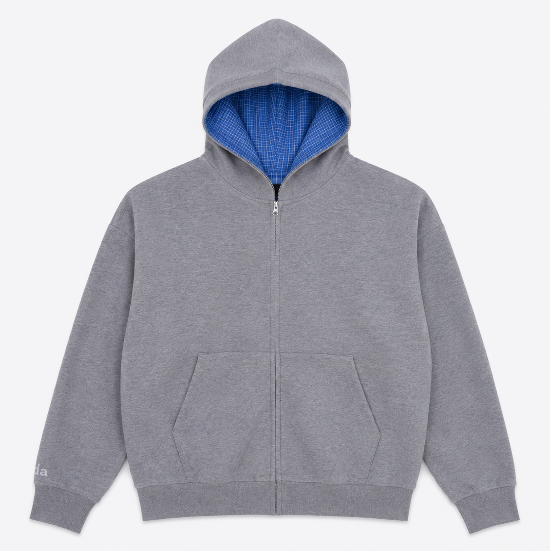 Plaid Hoodie - Grey